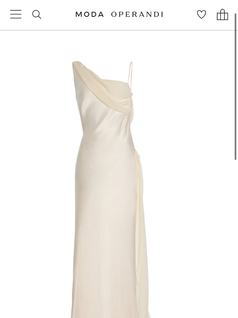 Arcina Ori Helena Chiffon-Detailed Satin Gown Ivory – Altered XS